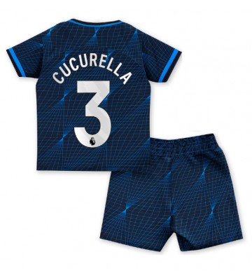 Chelsea Marc Cucurella #3 Segunda Equipación Niños 2023-24 Manga Corta (+ Pantalones cortos)